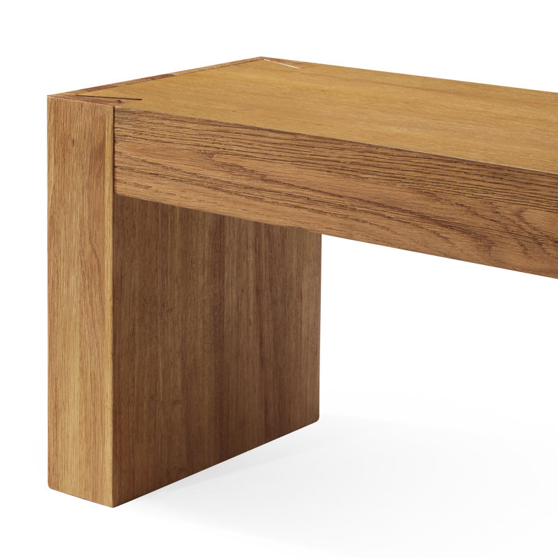 Banc en bois biologique Maven Lane Zeno au fini naturel vieilli, Naturel patiné
