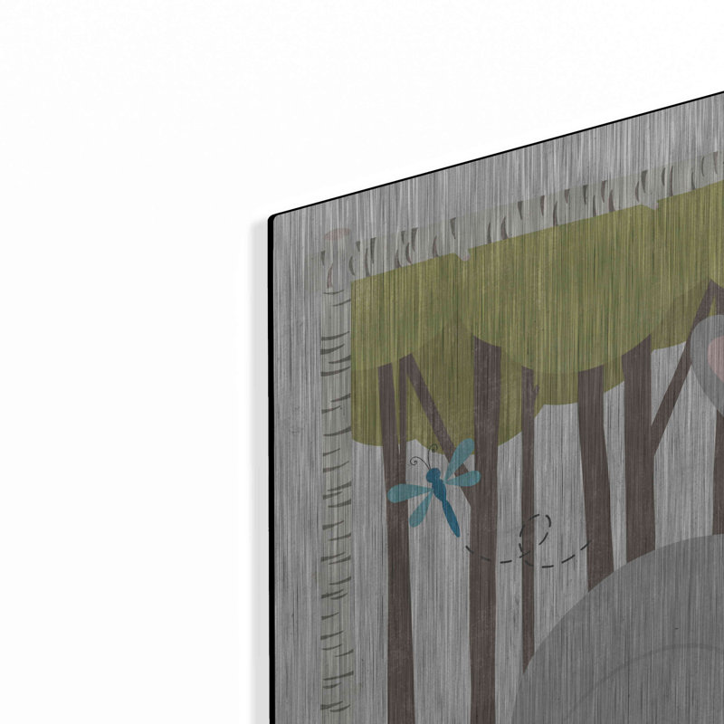 «Wood Land Hideaway Bunny» par Moira Hershey, art mural en métal, H 24 po x l 24 po