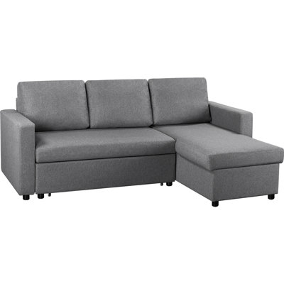 Moda Form 3-Seater L-Shaped Sofa Bed, Convertible Corner Sofa with Reversible Chaise & Pull Out Trundle Bed  for Small Living Rooms, Apartments