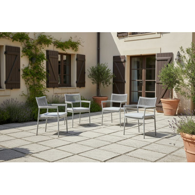 Phuket Stacking Patio Dining Armchair with Cushion