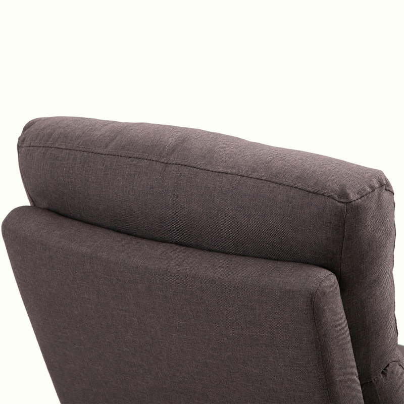 Fauteuil en tissu avec télécommande, Brun, Motorisé - Télécommande, Oui