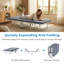 Lit escamotable à 4 sections avec matelas, lit d'invité portable avec roulettes pivotantes verrouillables-421083344-421083345