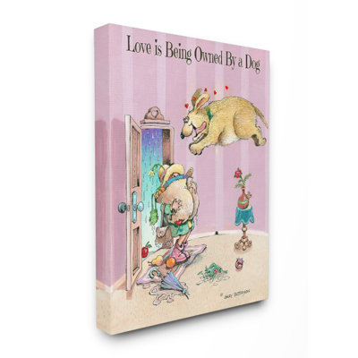 «Love is Being Owné By a Dog Funny Pet Design» par Gary Patterson, reproduction de dessin