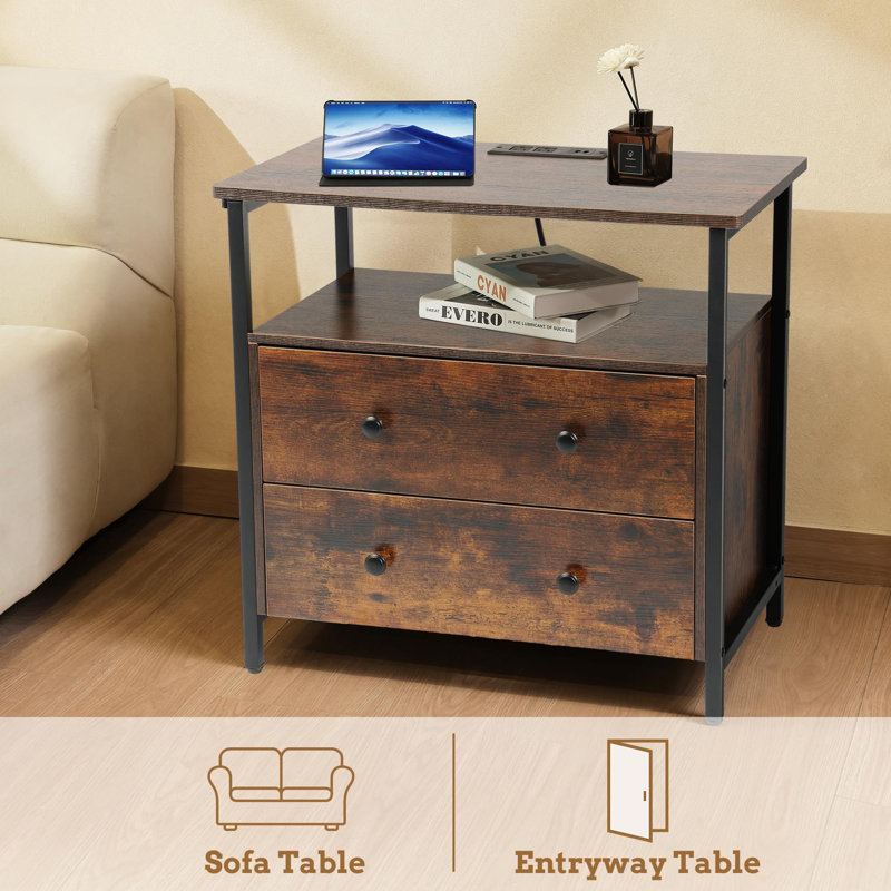 Duccia 27'' W Nightstand, Brown, Individual