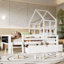 Lit maison avec échelle et tiroirs de rangement-1799651776