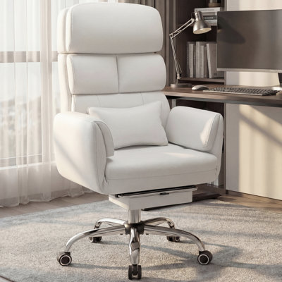 Edinson PU Leather Executive Chair with Adjustable Footrest Recliner