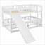 Lit simple superposé simple au-dessus d'un lit simple en bois de pin avec glissade Échelle, sans sommier, blanc pour la chambre à coucher
