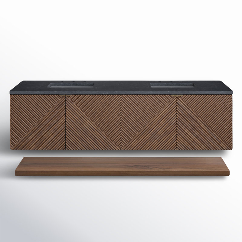 Marcello 72'' W Double Vanity, Charcoal Soapstone, 8" Widespread