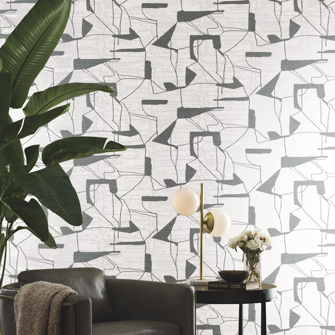 Alza Wallpaper Roll, White/Gray