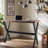 Raihan Pine Solid Wood Top Metal Base Dining Table-135271119