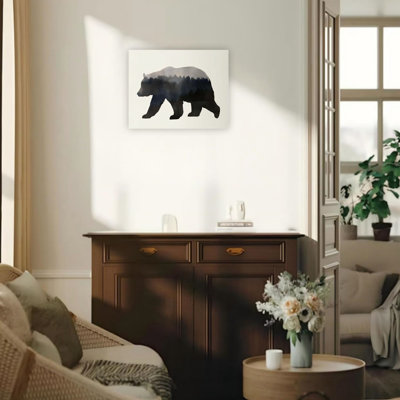 «Bear Forest», art mural sur toile sans cadre 24 po x 18 po