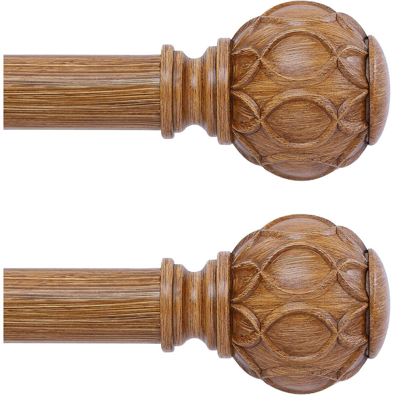 Ensemble de 2 tringles à rideaux en bois