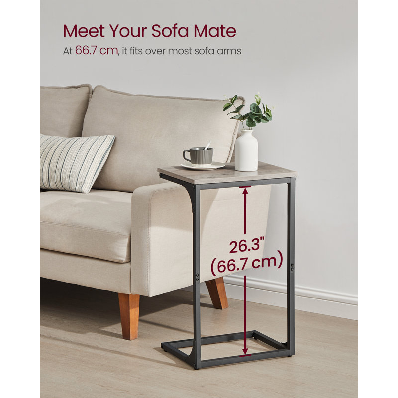 Alizon Pedestal End Table, Light Grey