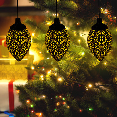 Warm Yellow Solar Lights Christmas Decorations Outdoor Waterproof Hanging Landscape Lights
