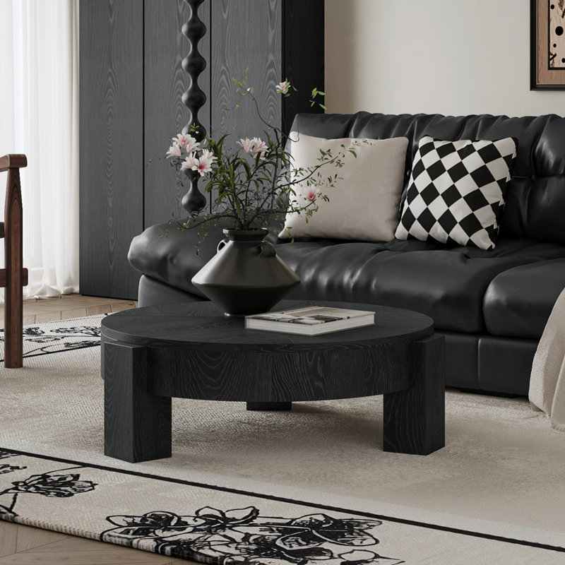 Table basse 33 po avec rangement caché, Noir