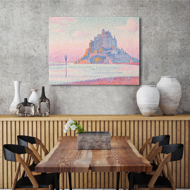 3AA6546 Mont Saint-Michel, Setting Sun by Paul Signac - Wrapped Canvas Painting, 60cm H x 80cm W x 4cm D