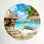 "Tropical Beach", horloge murale en verre-249765902
