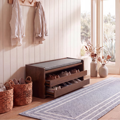 Banc de rangement en faux cuir Aryaan