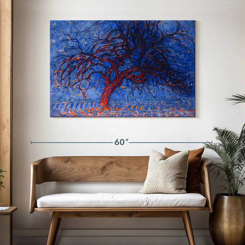 Harnek Avond le soir, l'arbre rouge, H 32 po x l 48 po