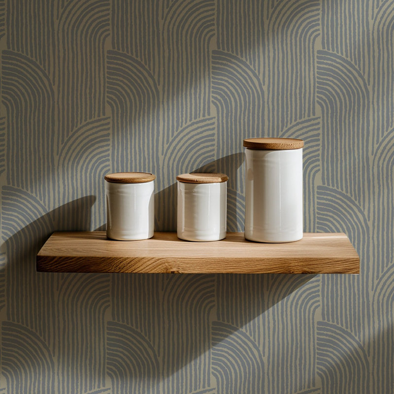 Woven Arcs - Wallpaper, Stone, Peel & Stick