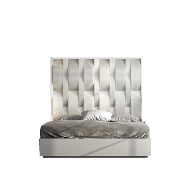 Vegan Leather Panel Bed, Queen