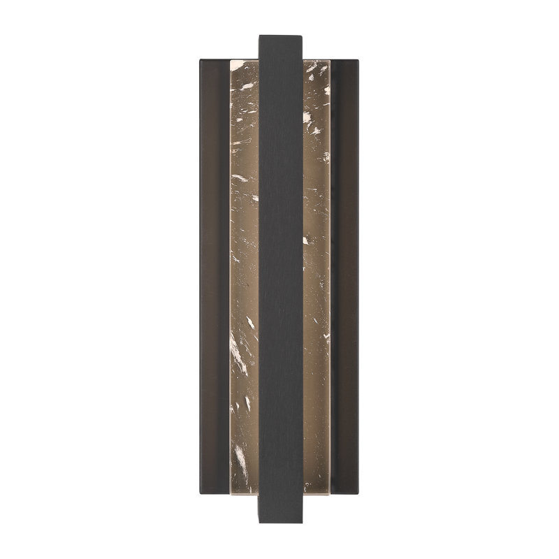 Hokku Designs Troutville - 1 Light Outdoor LED Wall Mount In Sand Coal Finish, 12, 4.74" H x 15.13" W x 5.13" D