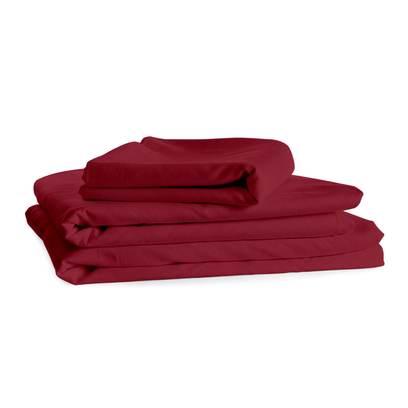 4 Piece King Size Bed Sheets, Red