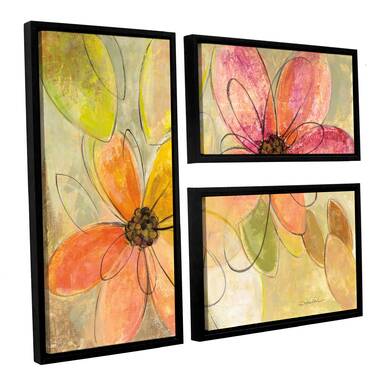 Neon Floral' by Silvia Vassileva 2 Piece Painting Print on Canvas Set