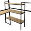 Lit mezzanine noir en métal pleine grandeur avec escalier et bureau / tablettes intégrés - beaucoup de rangement, style moderne, lattes sécurisées et bureau dans un cadre solide, sans sommier pour une chambre confortable