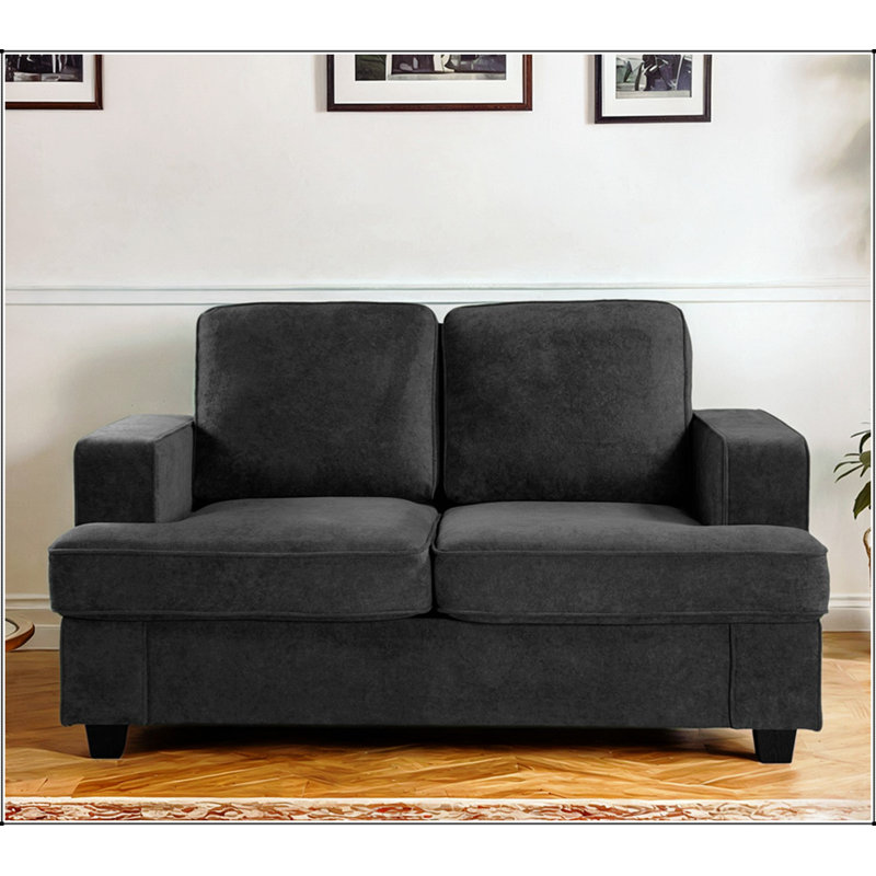 Causeuse moderne en velours avec assise profonde, mousse haute densité et coussins de dossier amovibles pour un confort et un style ultimes