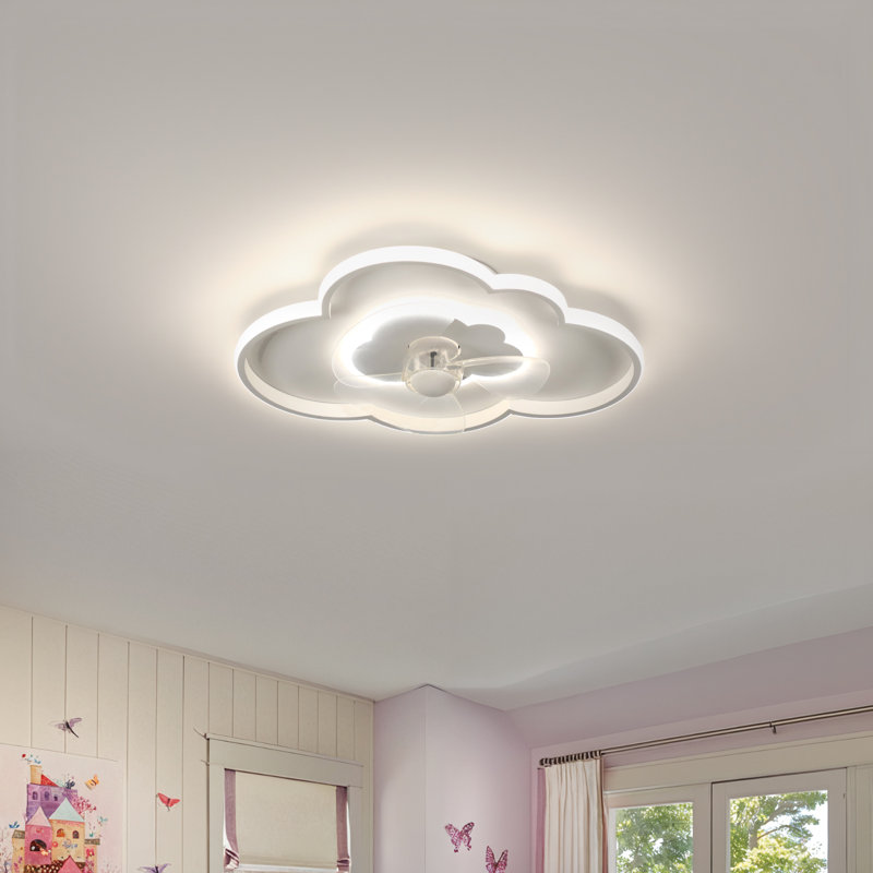 Deontee 19.6'' Modern LED Ceiling Fan With Light (Set of 2)