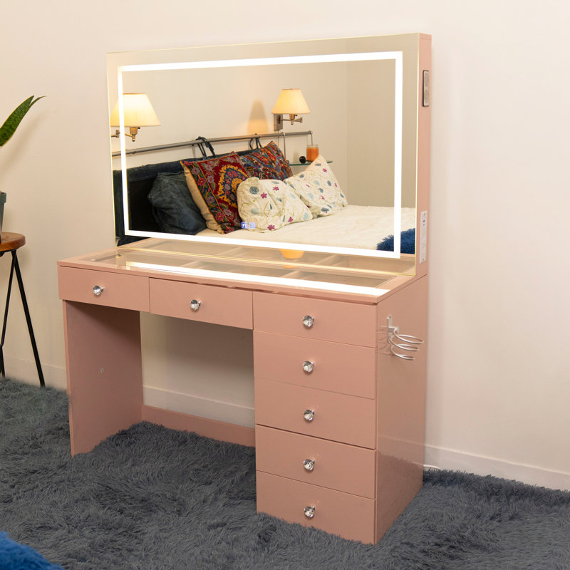 Table de coiffeuse Boahaus Aria, Rose