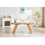 Table de salle à manger rectangulaire en bois aggloméré léger 71 po x 31,5 po. Pieds de table inclinés vers l'extérieur à double panneau. Table de salle à manger moderne pour un usage domestique. Accueille 6 à 8 personnes, polyvalent pour de multiples cas de figure.-1409274541-1409274540