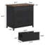 Classeur moderne à 2 tiroirs avec support pour imprimante - armoire latérale noire rustique, capacité de 220 lb, pieds réglables pour le bureau personnel, la commode de chambre à coucher et le rangement