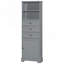 Grande armoire de rangement moderne en panneau de fibres à densité moyenne avec 3 tiroirs et tablettes réglables pour la salle de bain, le bureau et le bureau-267314894