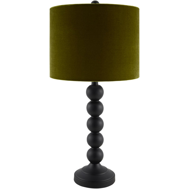 Lampe de table Elaine, Noir,  Vert foncé, H 27 po x l 13 po x P 15 po
