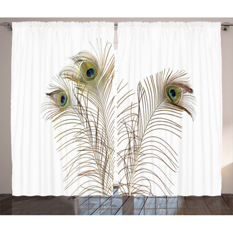 Peacock Semi-Sheer Rod Pocket Curtain Panels, 54" x 108"