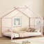 Lit plateforme simple en métal, rose-1326160703
