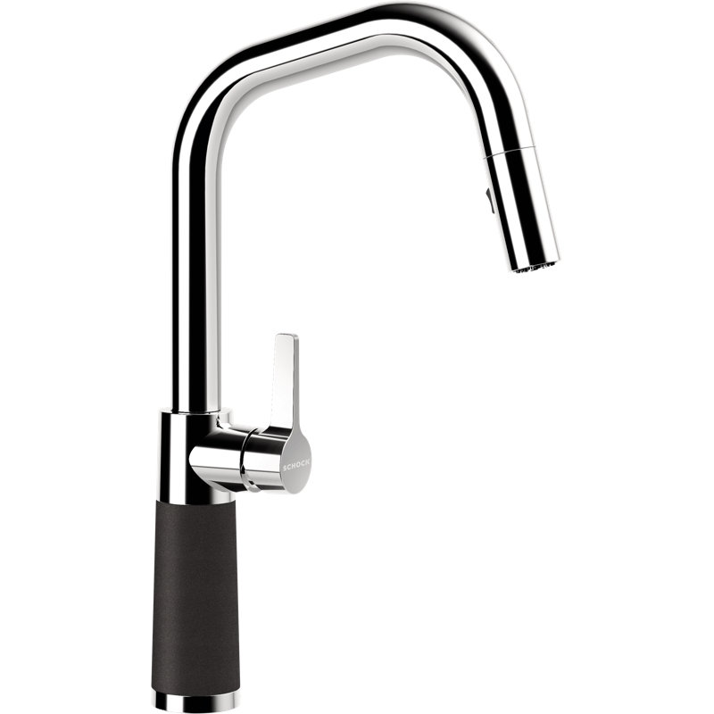 High Pressure Cristadur Pull Out Single Lever Monobloc Tap, Onyx