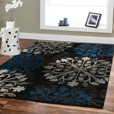 Tapis noir / bleu Bayswater