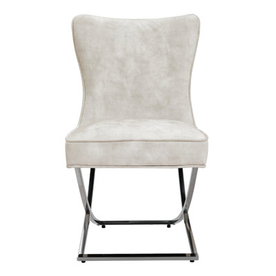 Geneva Upholstered Dining Chairs with Metal Base