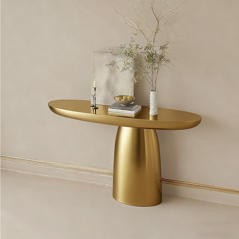 Table de véranda moderne et simple., Doré, H 33,4 po x l 47,2 po x P 11,8 po