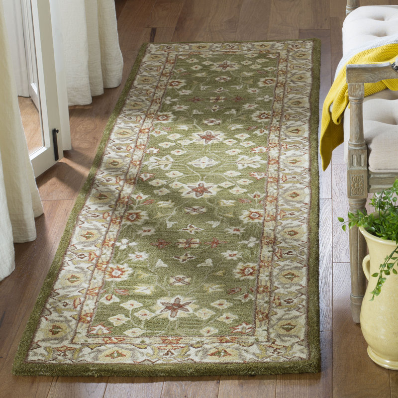 Tapis floral en laine touffeté à la main Tingley, Tapis de couloir 2 pi 3 po x 8 pi