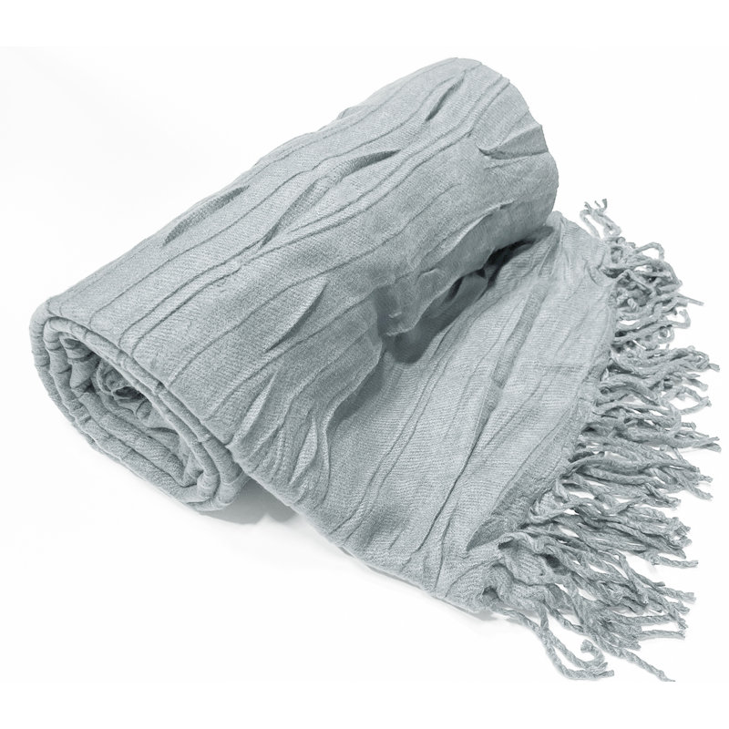Knitted Throw Blanket, Silver