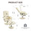 Fauteuil inclinable manuel avec repose-pieds et pivotant à 360 °, beige
