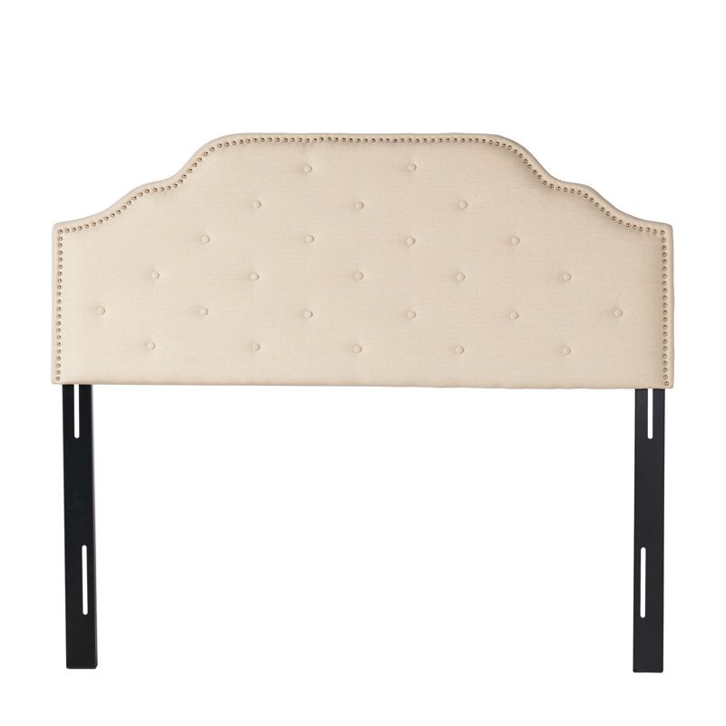 Beige Headboard For Queen&Full Sized Beds, Enhances Bedroom Atmosphere With Button Tufting Adds A Touch Of Luxury Stitching