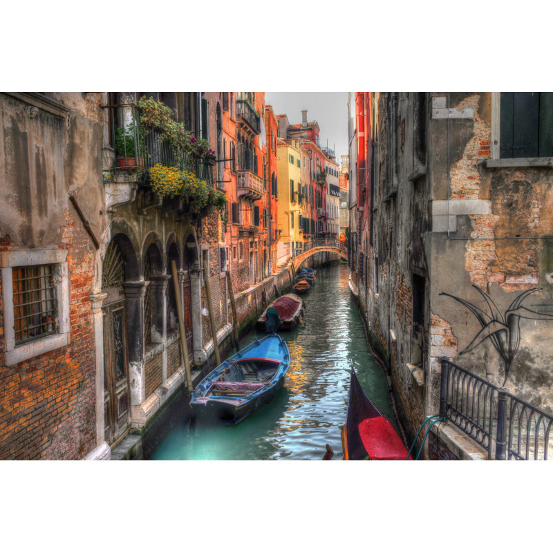 Canal de Venise - reproduction sur toile tendue, H 8 po x l 12 po x P 1 po