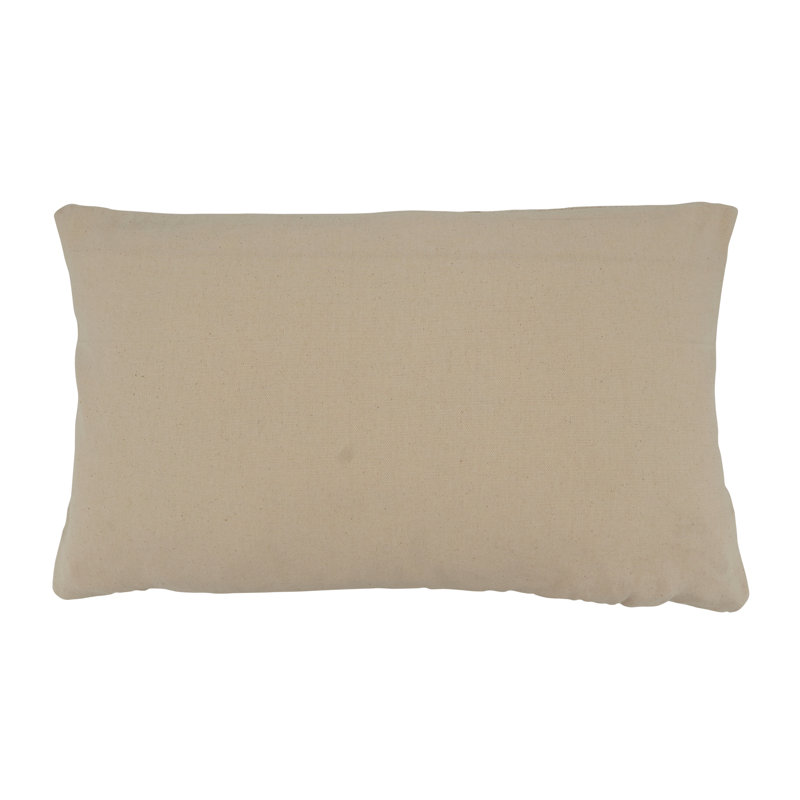 Natural Cotton Striped Tassel Throw Pillow