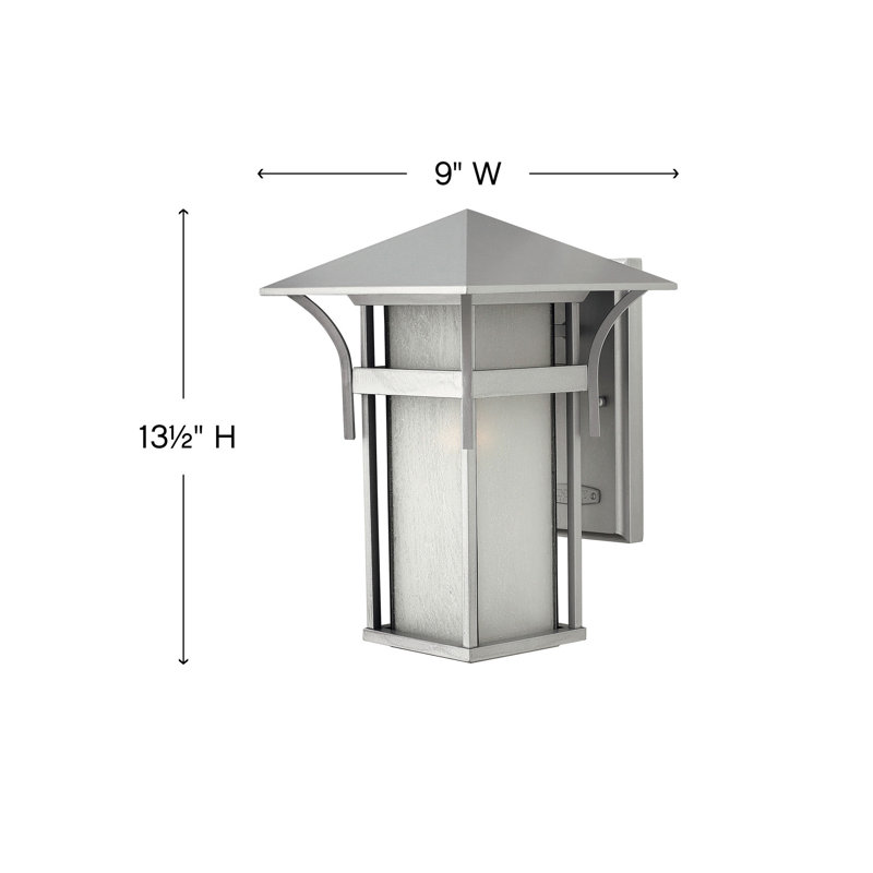 Harbor Outdoor Wall Lantern, Satin Black, MED, 13.5" H x 9" W
