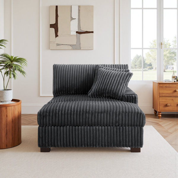 Blue Elephant Upholstered Faux Rabbit Fur Flannel Modular Chaise Lounge ...